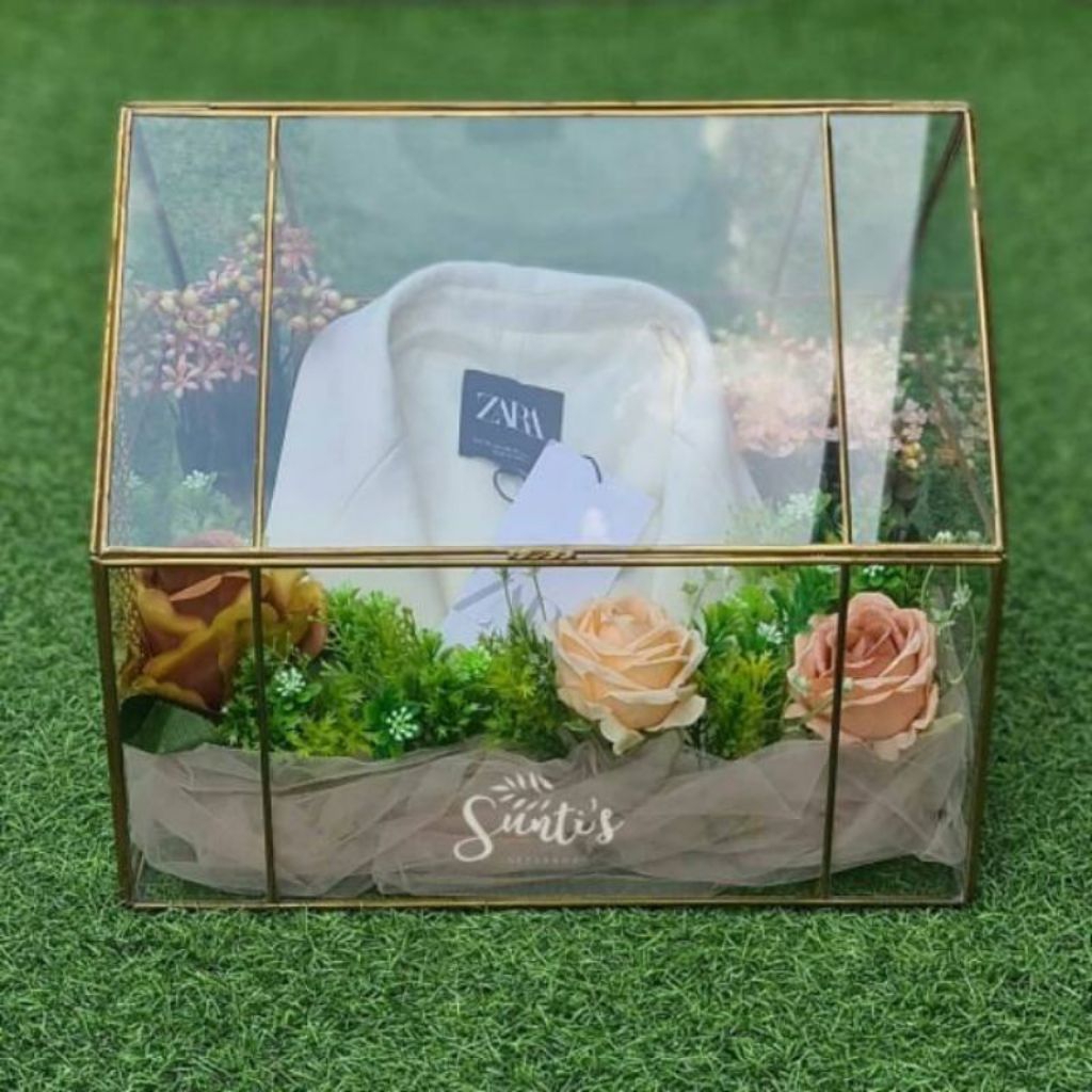 Cendramata pernikahan / kotak hantaran kaca / hantaran pernikahan / kaca / Hantaran nikahan motif ru