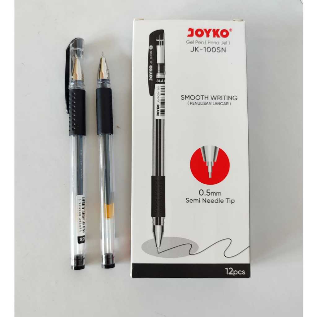 

Pulpen Gel Joyko JK-100SN Hitam 0.5mm ( 1 Pak / 12 Pulpen )