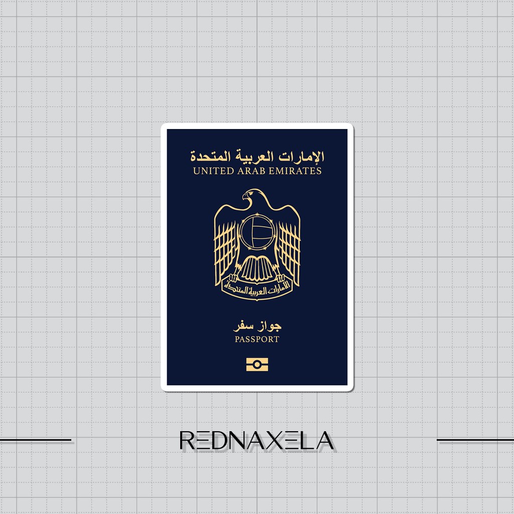 

Stiker Vinyl United Arab Emirates Passport Design Stiker Koper Outdoor Travel Sticker