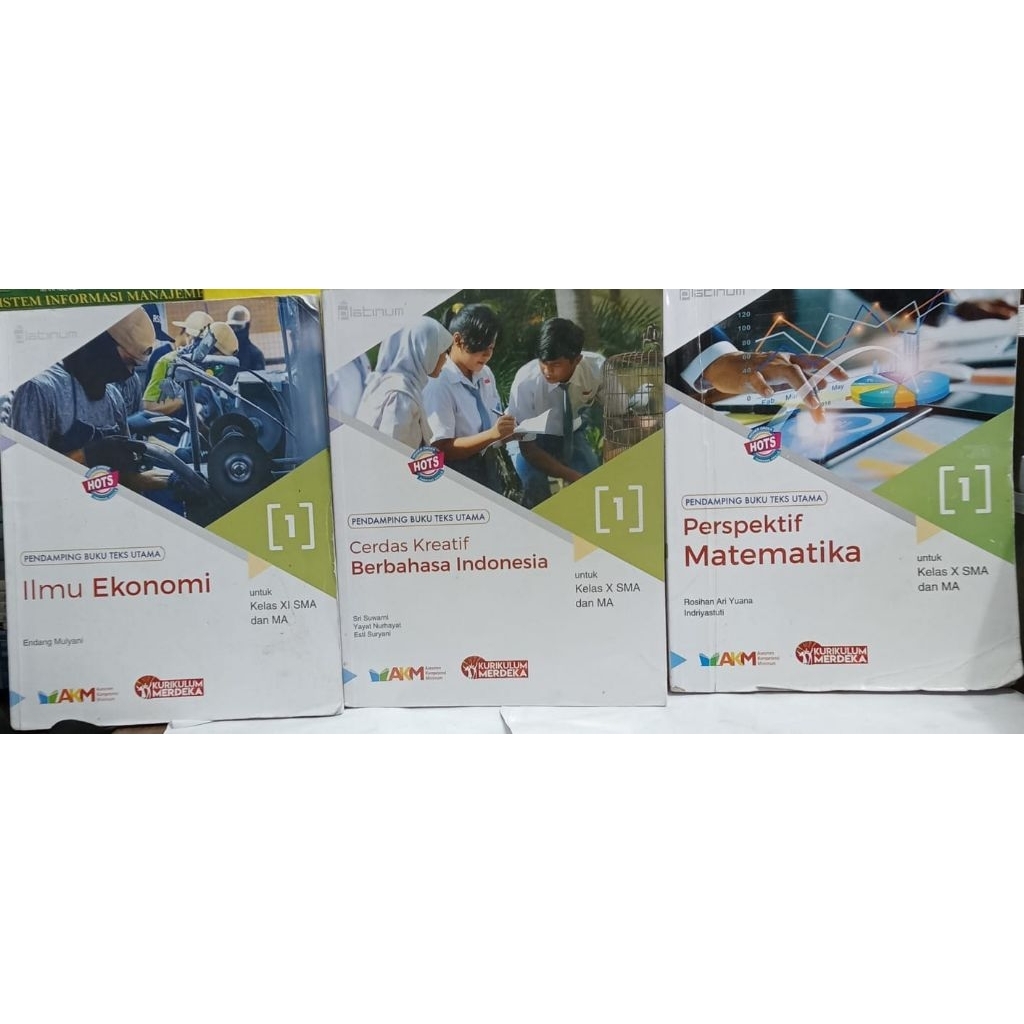 BUKU PAKET EKONOMI  , BAHASA INDONESIA , MATEMATIKA UNTUK SMA KELAS 10 DAN 11 KURIKULUM MERDEKA TIGA