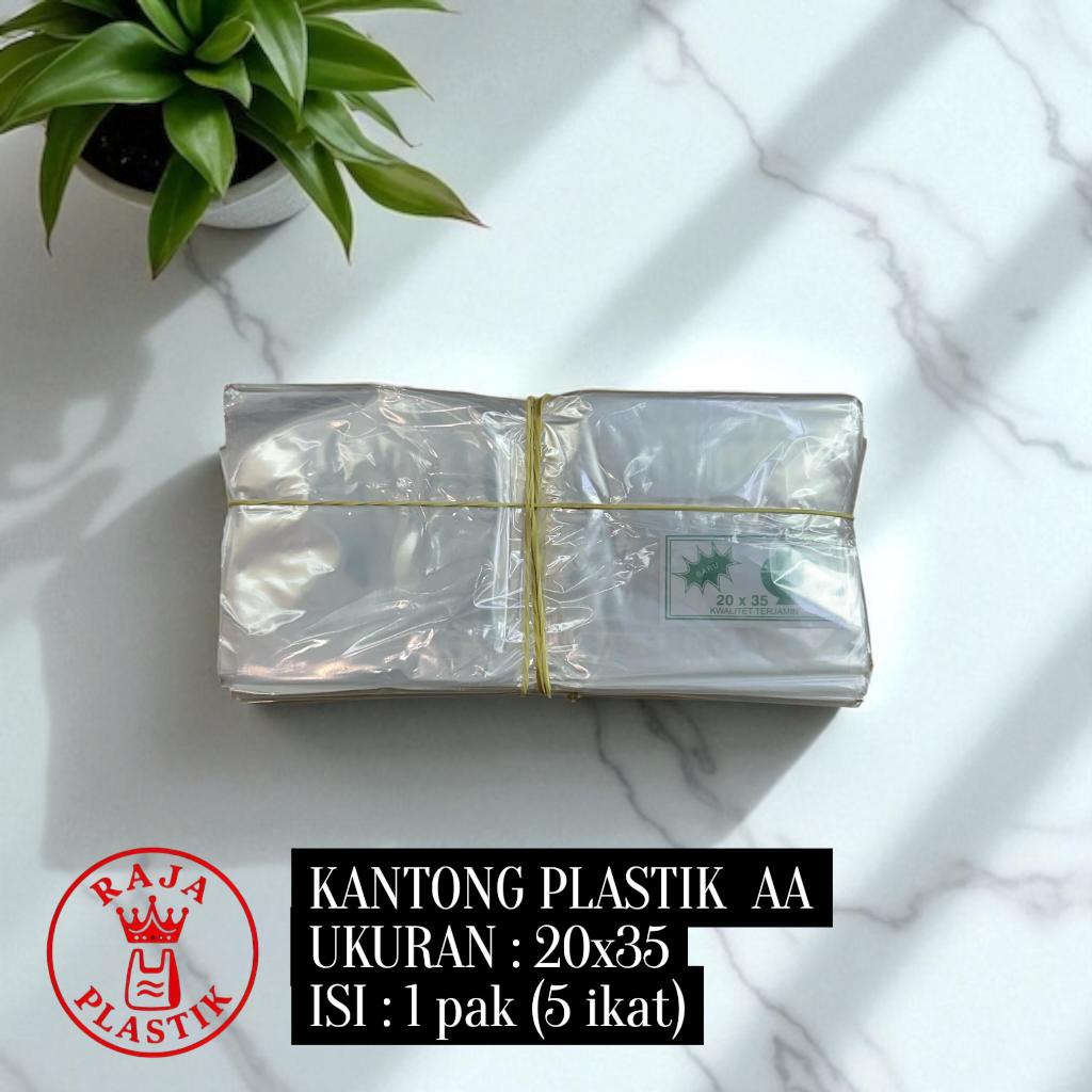 Plastik AA 20x35 Mangkok Kantong Bening Tipis untuk Bungkus Sambal, Gula, Terigu, Tepung, dan Sayur 