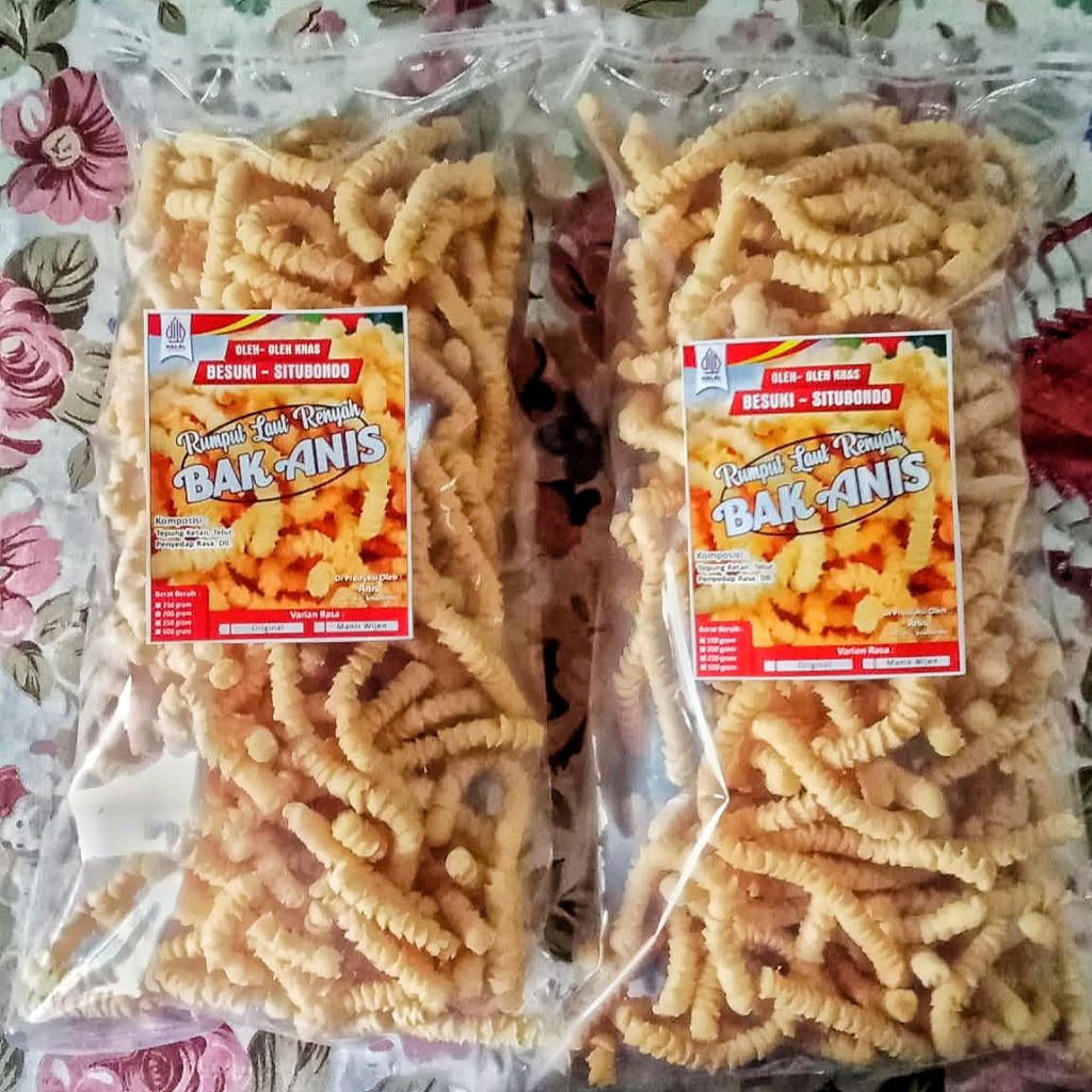 

kue kering rumput laut / ulat sutra 500gr original asin gurih