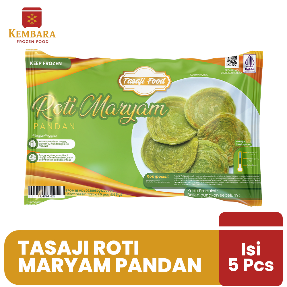 

Tasaji Roti Maryam Pandan Isi 5 pcs