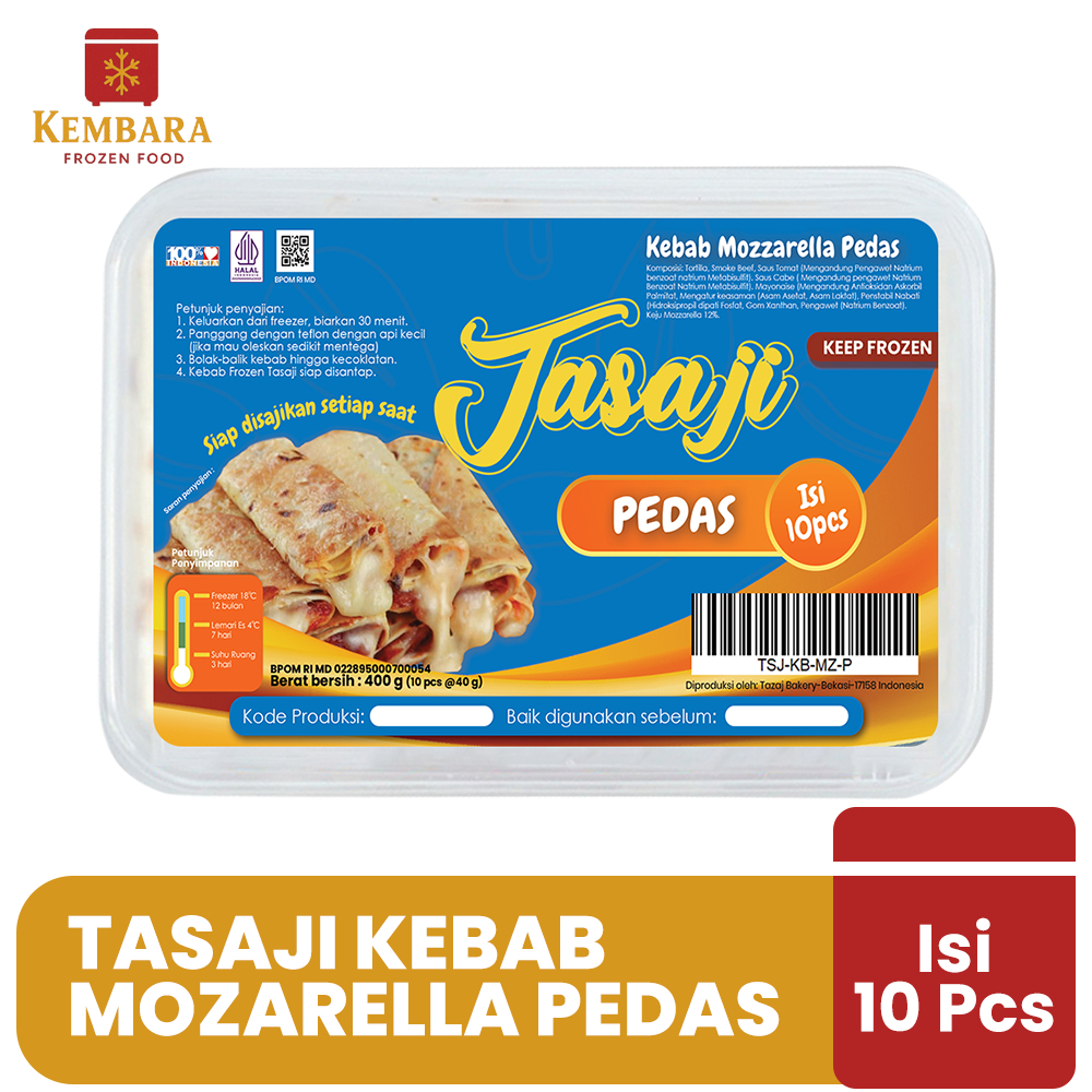 

Tasaji Kebab Frozen Mozzarella Pedas isi 10 Pcs