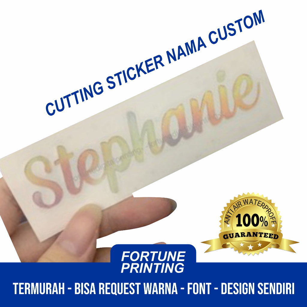 

Cutting sticker NAMA, LABEL NAMA, gold, hologram CUSTOM & ANTI AIR ( INSTANT DI GOJEK/GRAB) TERMURAH SE SHOPEE BISA DI CEK
