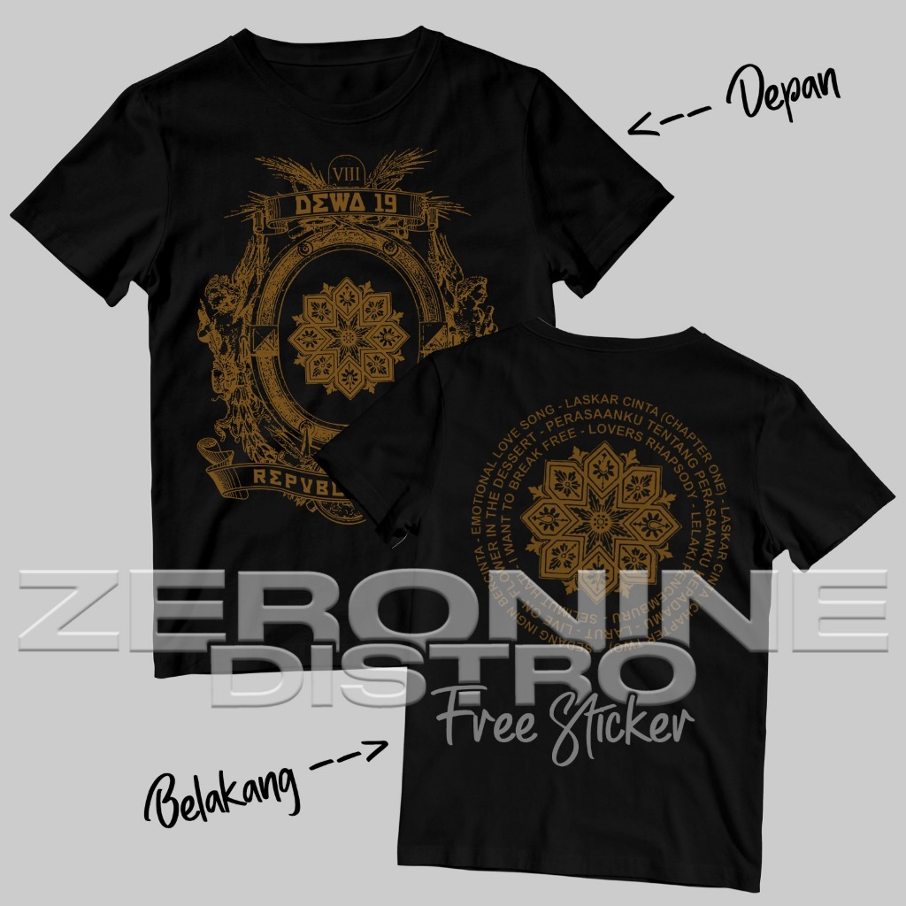 REPUBLIK CINTA | Kaos Band Dewa 19 Motif Republik Cinta | Kaos Baladewa Baladewi | Kaos Band Legend