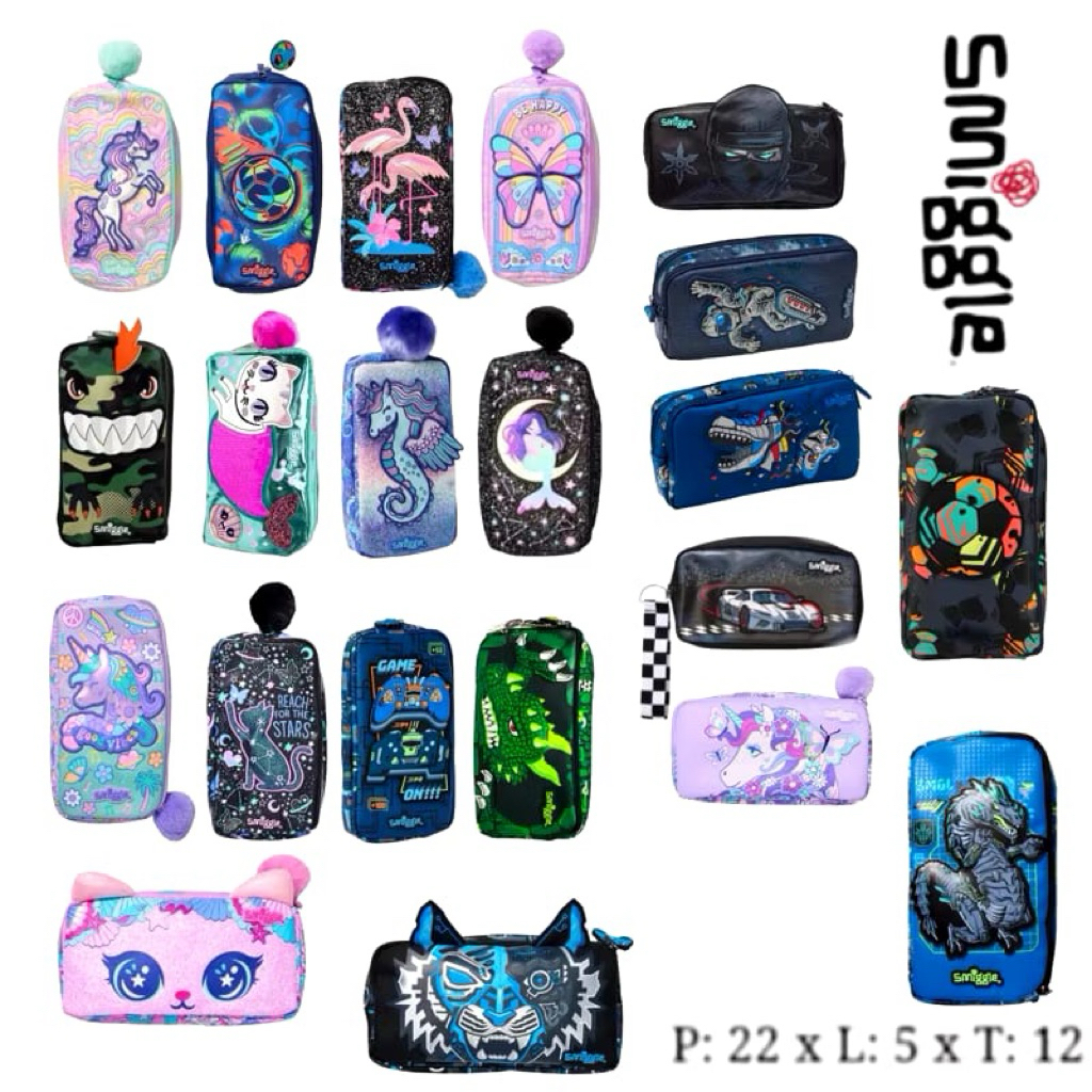 

tempat pensil smiggle pensil case kotak pensil anak sekolah