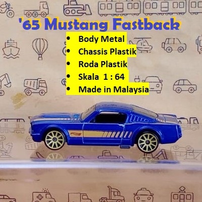Hot Wheels Loose '65 Mustang Fastback Blue