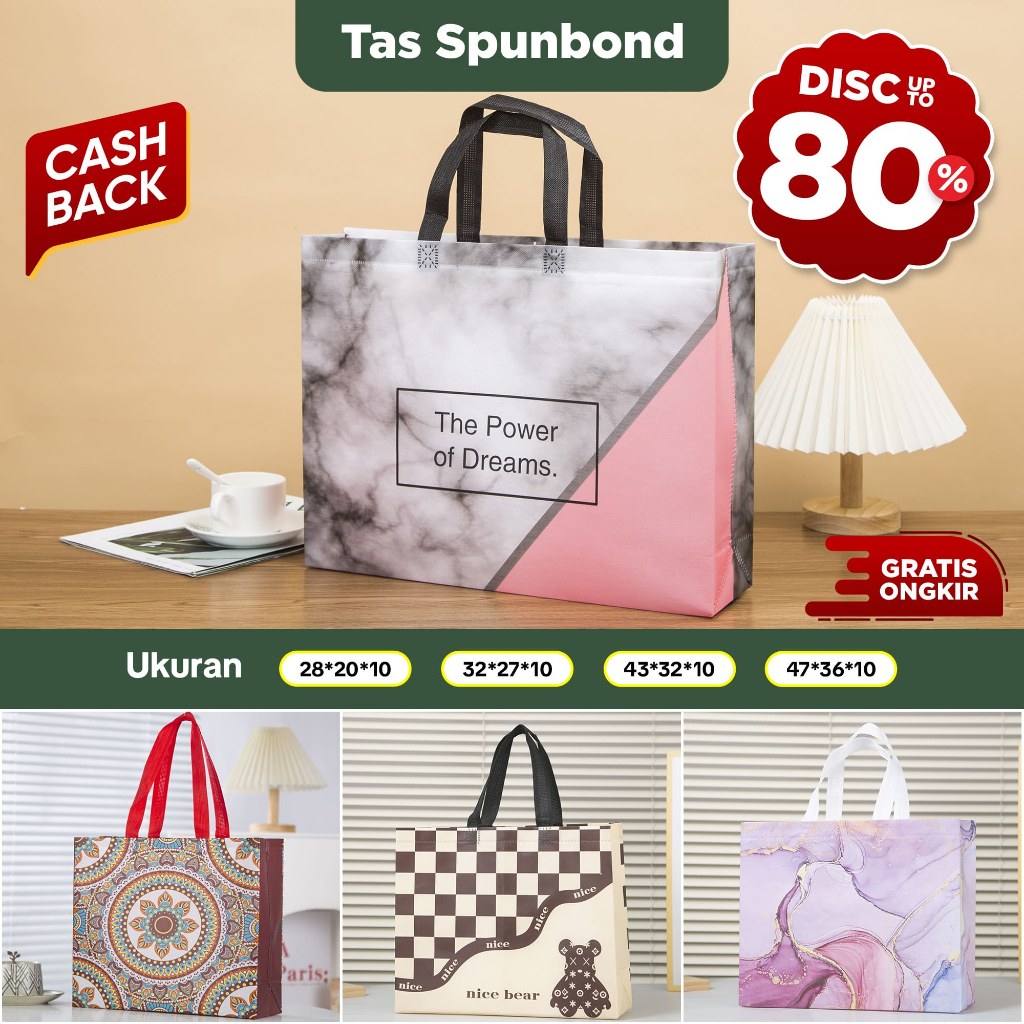 

(1PCS) Tas Belanja - Tas Spunbond - Tas Jinjing - Tas Souvenir - Tas Jinjing Wanita - Tas Lipat - Tas Kado - Kantong Belanja - Souvenir - Kantong - Shopping bag - Spoundbond - Tote Bag - Tas Wanita - Tas Murah - Tas Belanja Murah - Tas Wanita