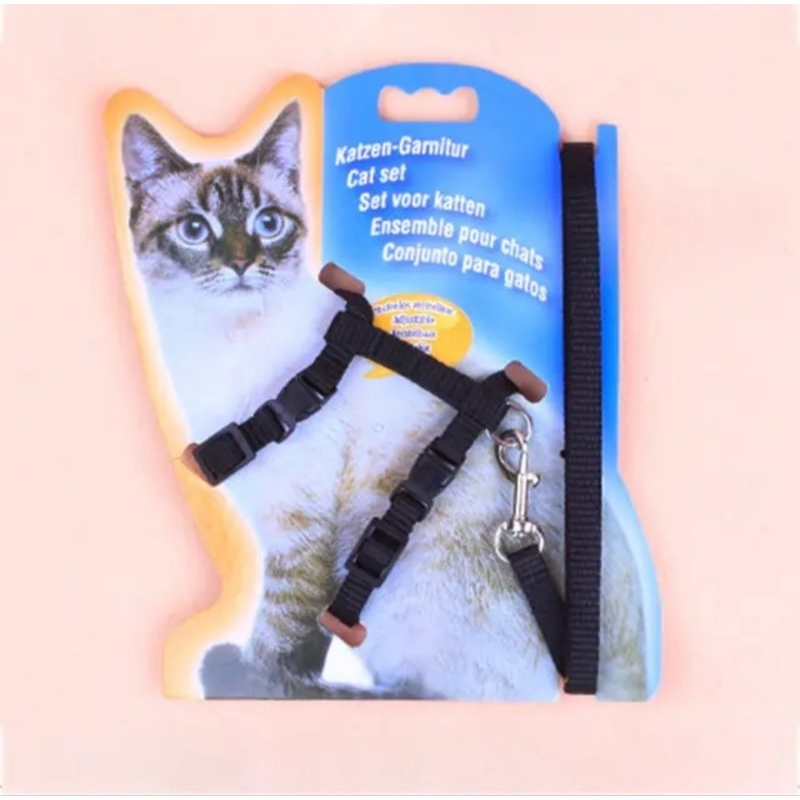 Harness Kucing H - Tali Tuntun Kucing Anjing Kelinci Musang - Tali Kucing Jalan- Jalan - Tali Harnes