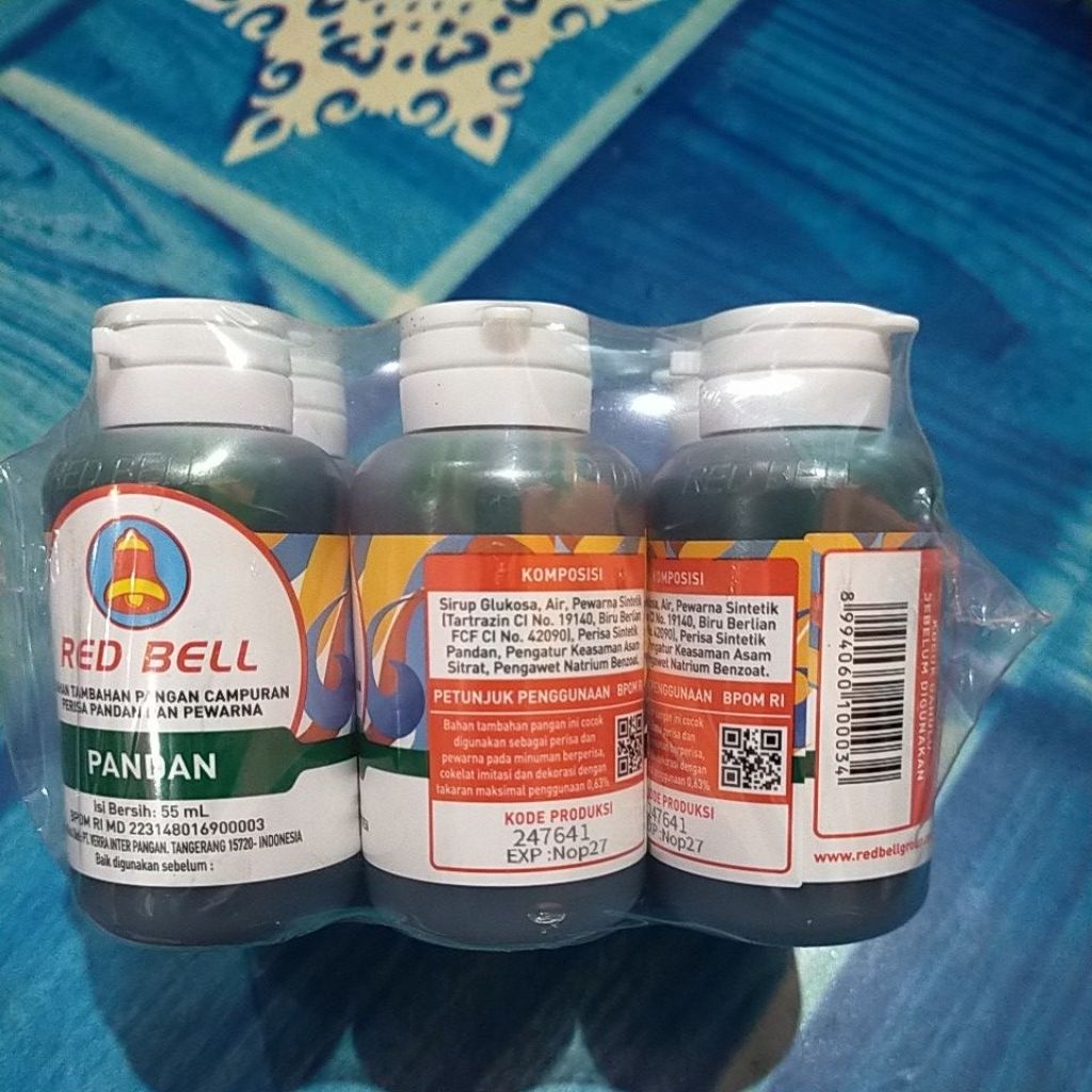 

red bell pandan satu pack isi 6 botol