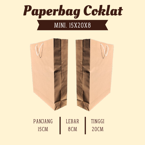 

Tas kertas / Paperbag coklat polos Mini (15x20)