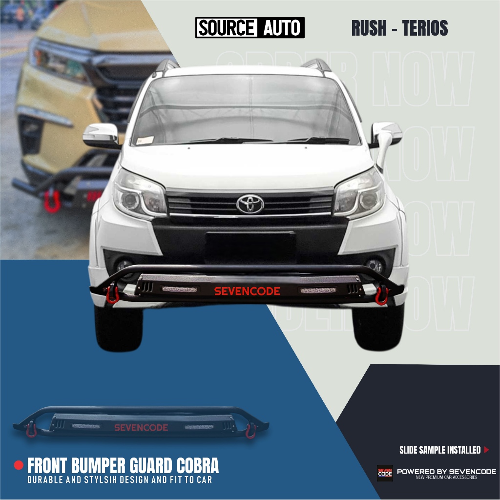FRONT FULL BUMPER GUARD COBRA - TANDUK PENGAMAN DEPAN BY SEVENCODE - TOYOTA RUSH - DAIHATSU TERIOS 2