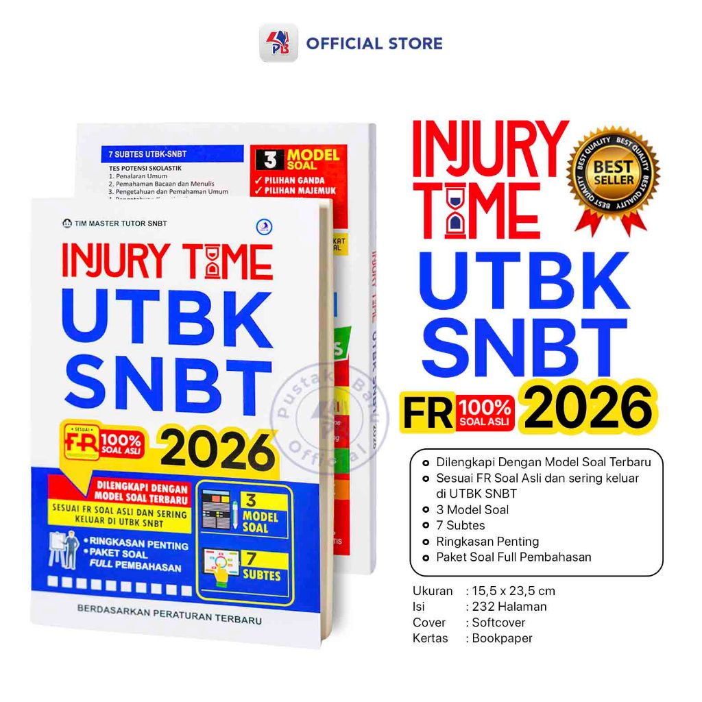 Buku UTBK SNBT 2026 / Injury Time UTBK SNBT 2026 / Kompas Ilmu