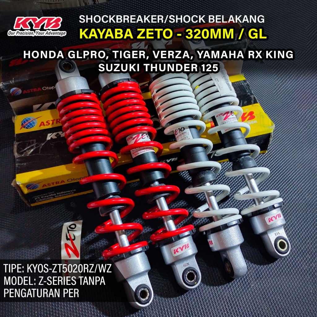 Sok Belakang KAYABA ZETO 320mm Mega Pro Tiger GL Pro Verza Yamaha RX King Suzuki Thunder All Varian 