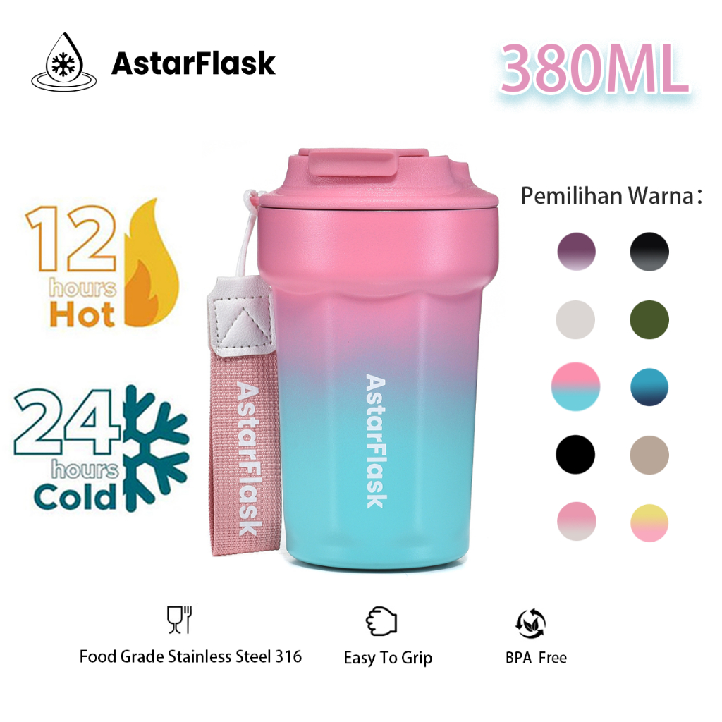 Astarflask Termos Kopi Stainless Tumbler Tahan Panas Dingin Tumbler Botol Mug Kopi botol minum aesth