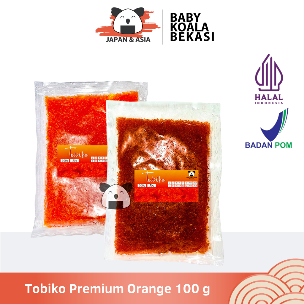 

TOBIKO Premium Orange 100 g Halal │ Telur Ikan Terbang Oren Berbumbu │ Seasoned Flying Fish Roe -BKB