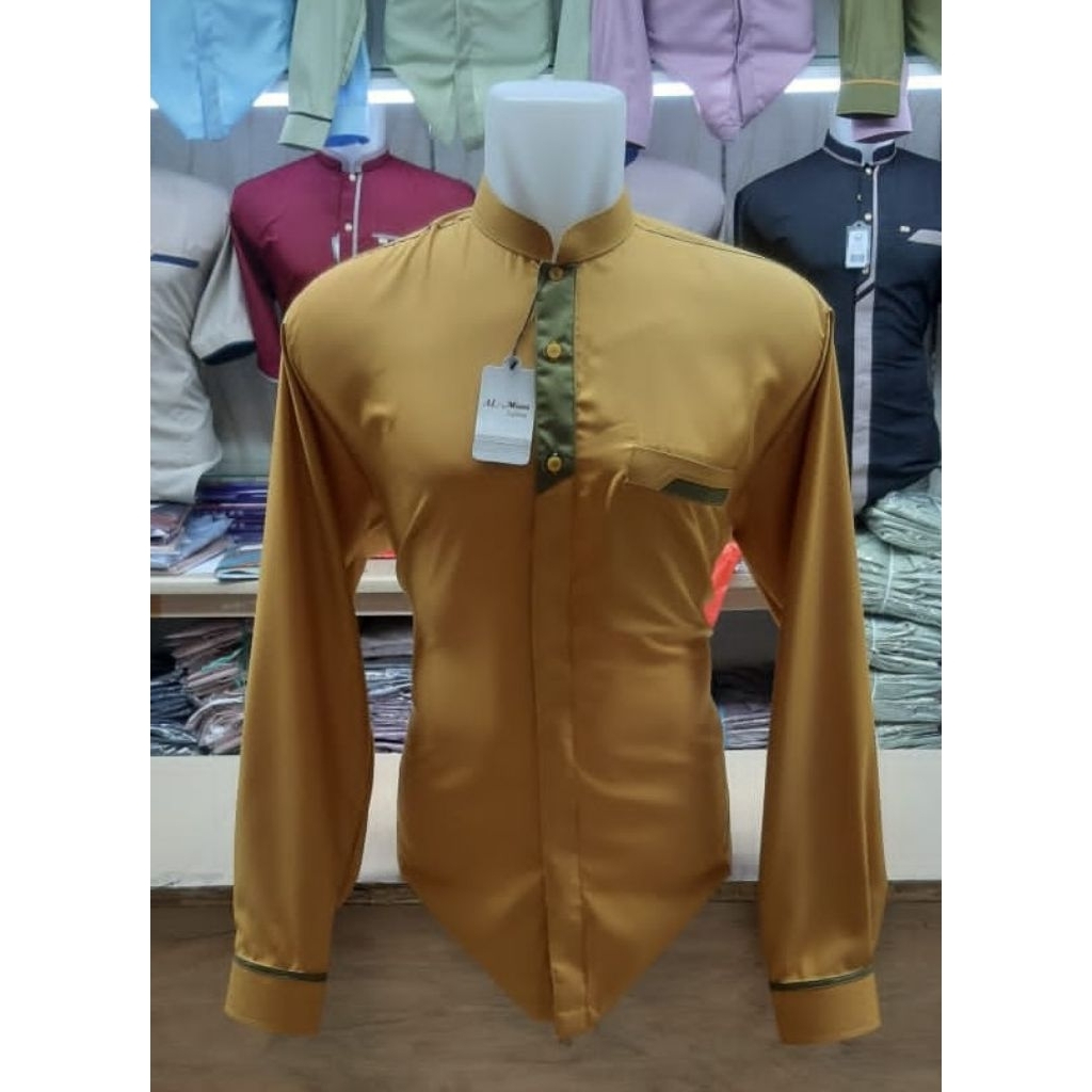 Baju Koko pria al-mina tangan Panjang manset