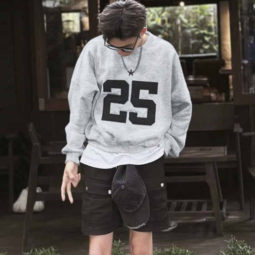 Twenty Five Star Sweatshirt Pria Dan Wanita Casual Street Style Basic Simple Outer Sweater Remaja Ke