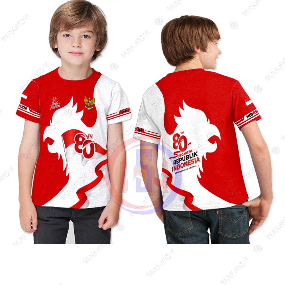Baju 17 Agustus Anak / Kaos 17 Agustusan / Baju Kaos Anak Perempuan 17 Agustus 2025 Lengan Panjang