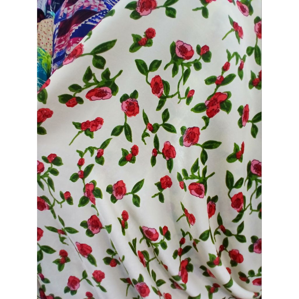 Kain/Bahan satin silk premium motif//Kain satin silk meteran(silk38)