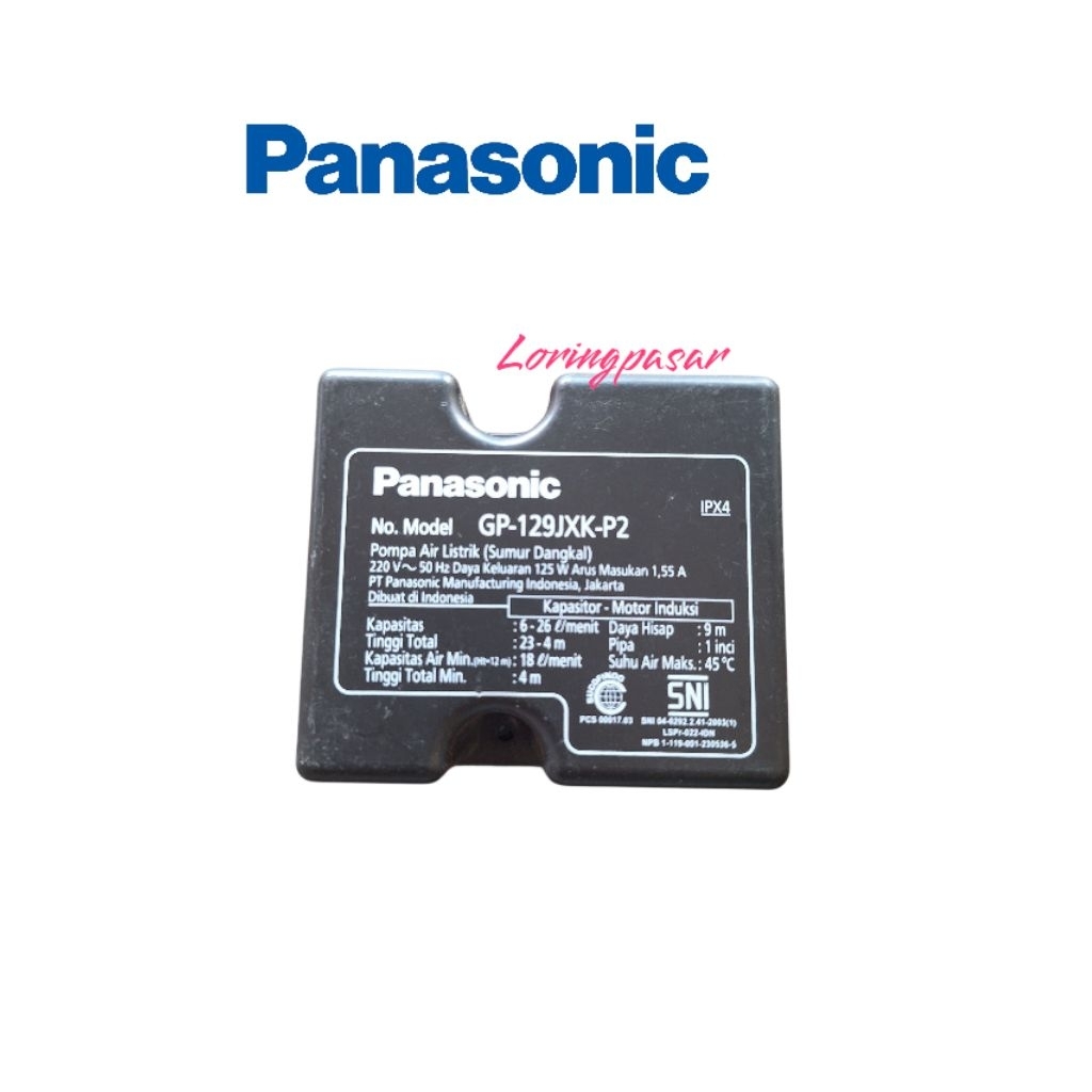 Tutup terminal kabel pompa air PANASONIC 129JXK-P2