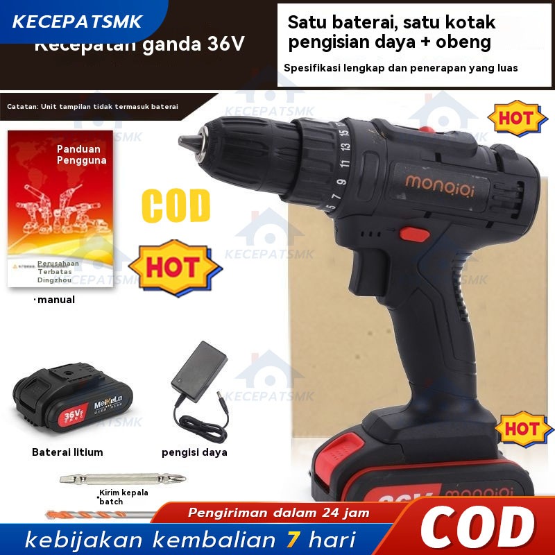 【Kecepatan】Impact wrench Cordless 98V 560N/M 2 baterai mesin impact buka baut bor impact baterai inp