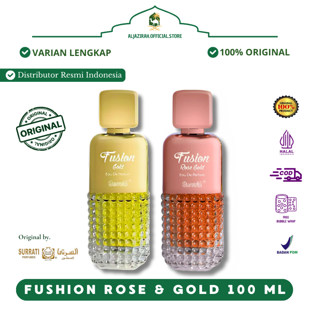 Parfum Original Fusion Gold Rose Gold EDP 100 ml Natural Spray Original by Surrati Makkah