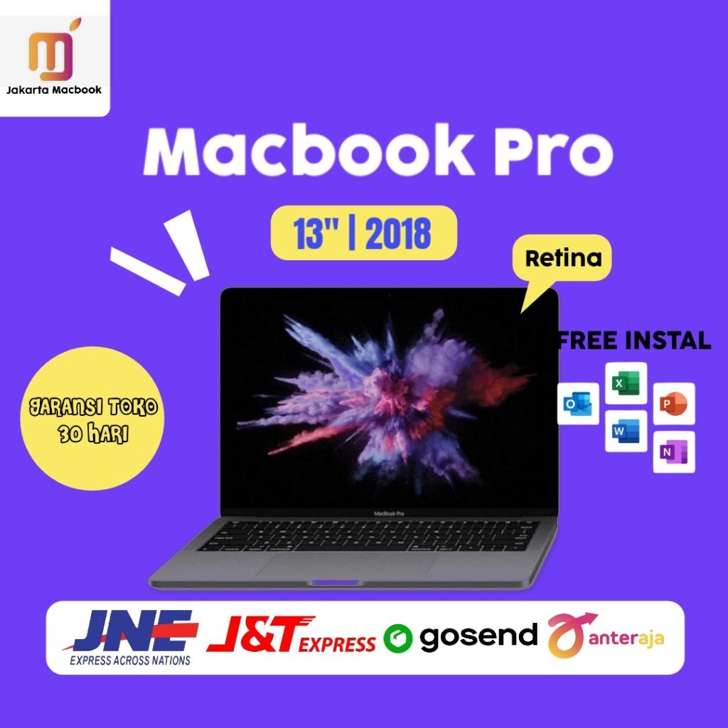 Macbook Pro Retina 13 inch 2018 Quad Core i5/i7 Second Original