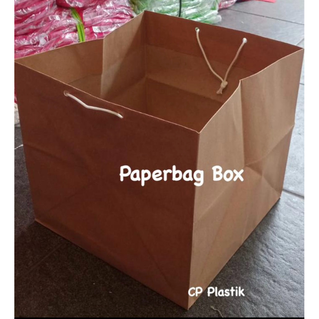 

Paper Bag | Paperbag Polos Untuk Box Nasi Uk. 25x25 (isi +/- 12 pcs)i