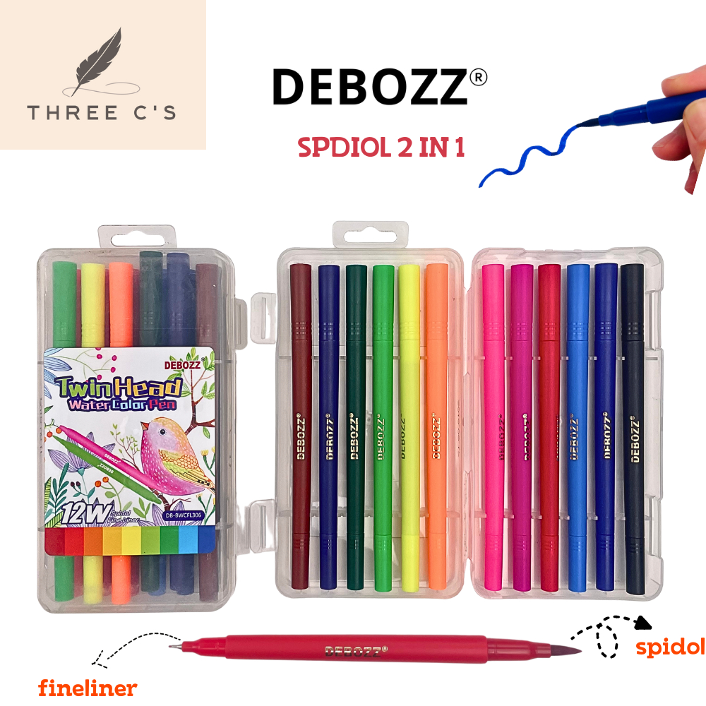 

TwinHead Water Color Pen Spidol 2 In 1 DEBOZZ