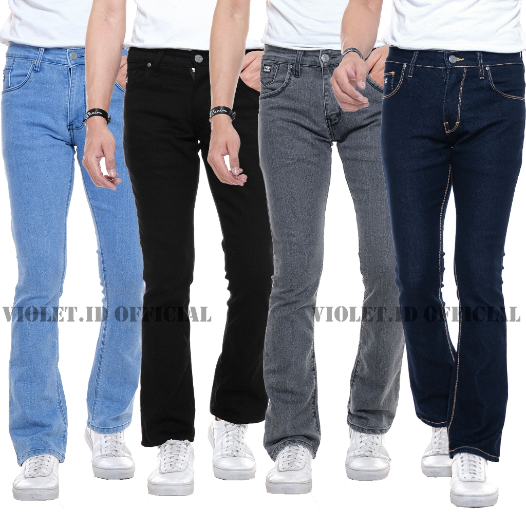 Celana Jeans Cutbray Panjang Pria Orlen Denim Jeans Bootcut Semi Cutbray Denim Streatch