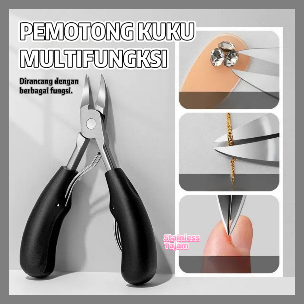 Pemotong kuku, tang penghapus cat kuku, tang jari kaki elang, pisau pedikur kuku, gunting baja tahan