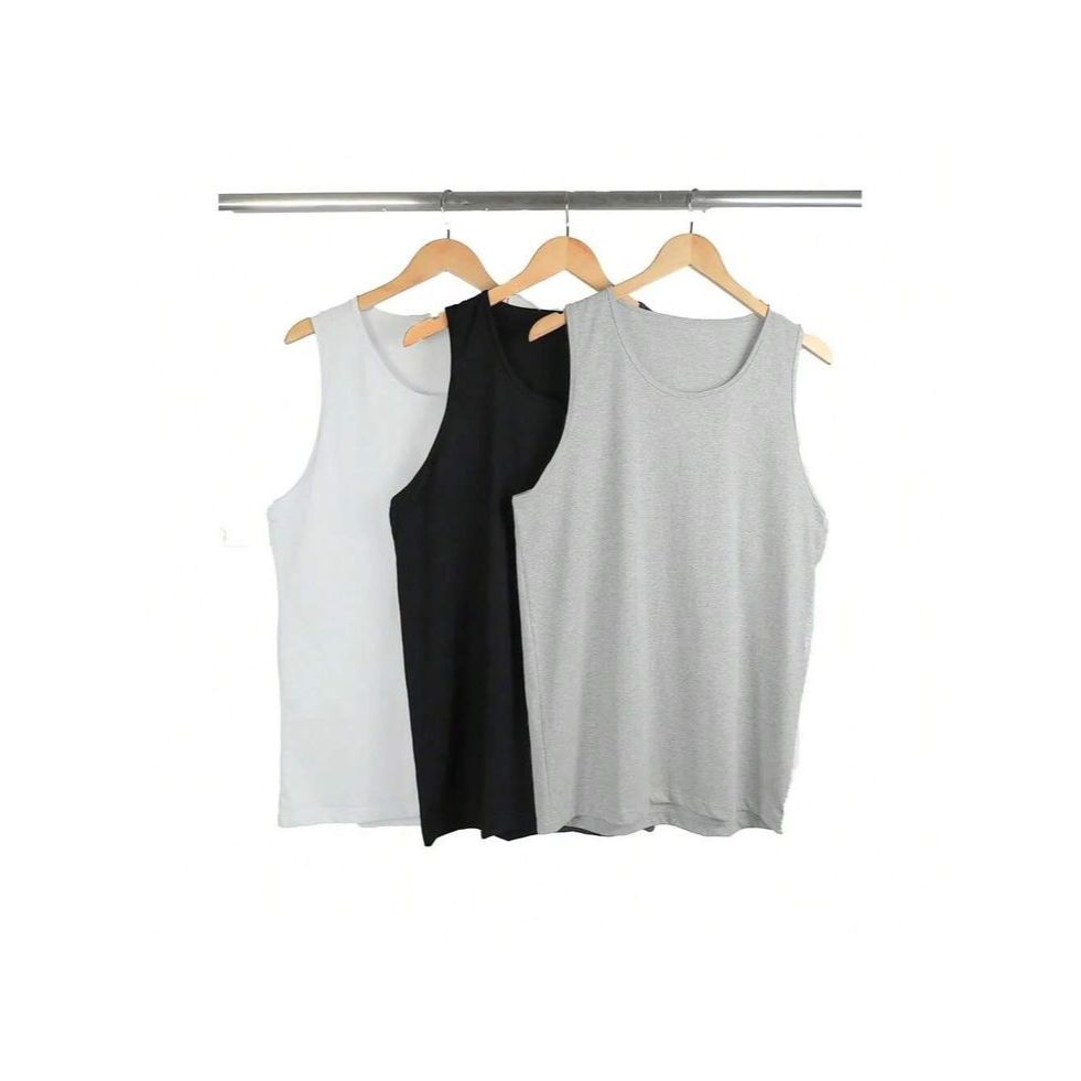 PAKET 4 PCS SINGLET PRIA KATUN RIB SLIMFIT  KEREN PRIA DEWASA TANKTOP PRIA POLOS ADEM NYAMAN