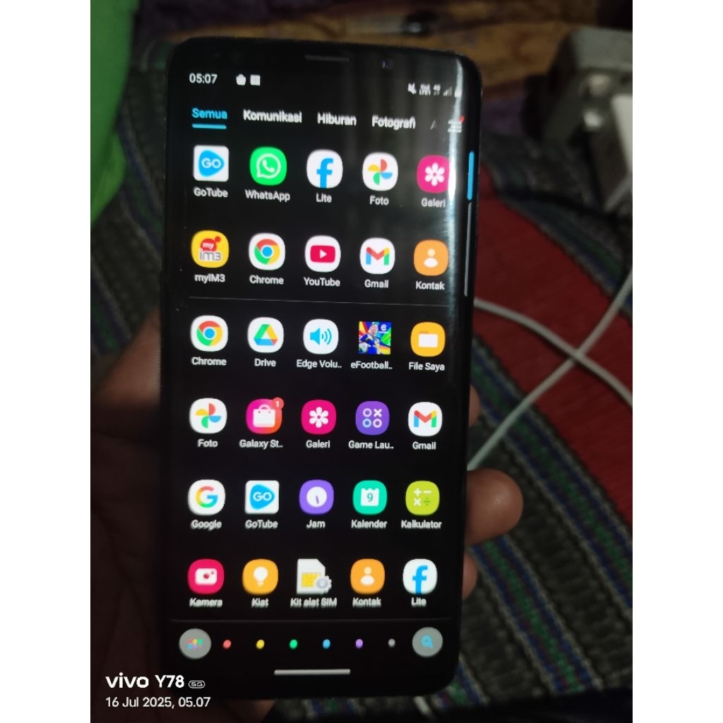 Samsung s9 plus ram 6/256gb. kelengkapan batangan