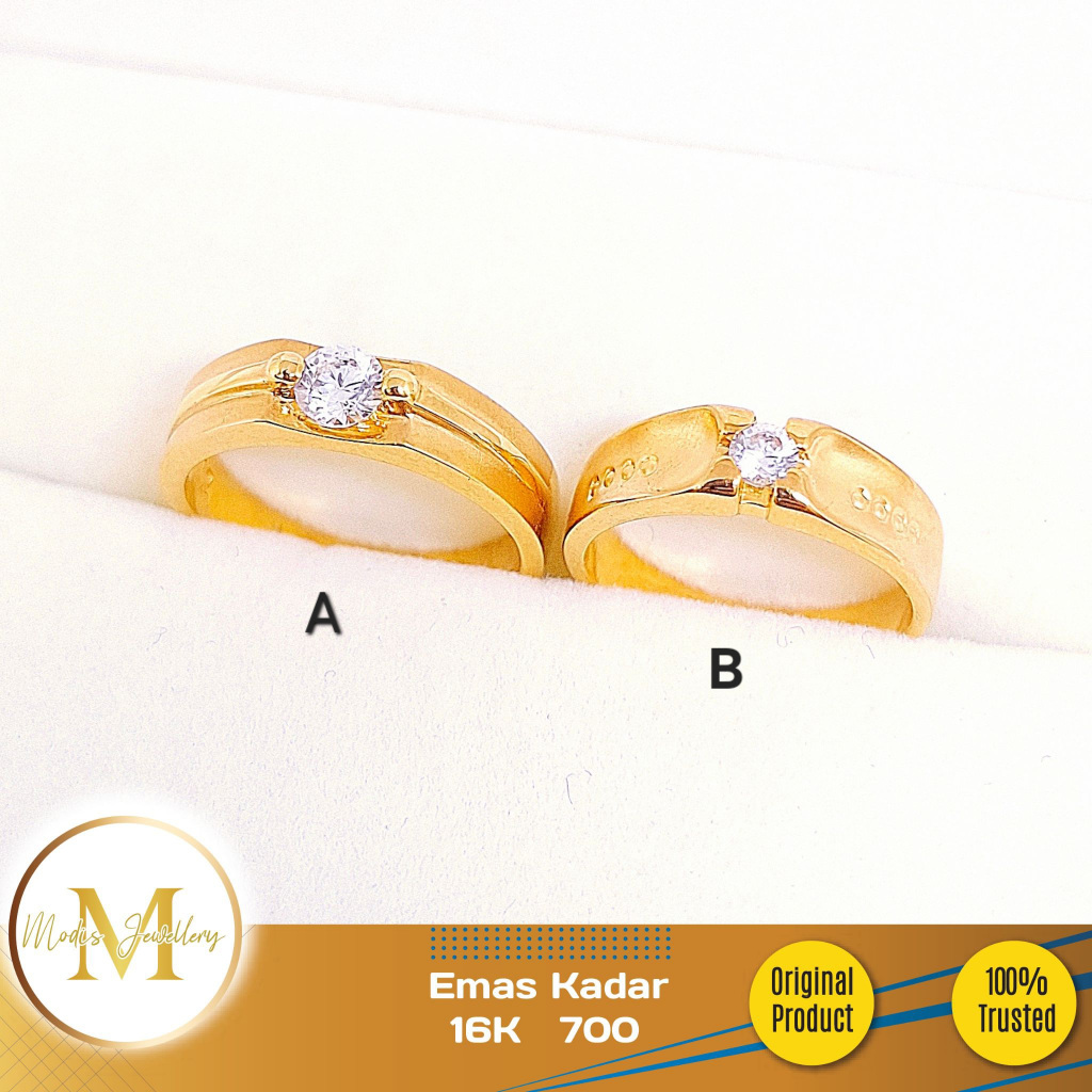 MODIS JEWELLERY - Cincin Solitaire Variasi  Kuning - Emas 16k  700