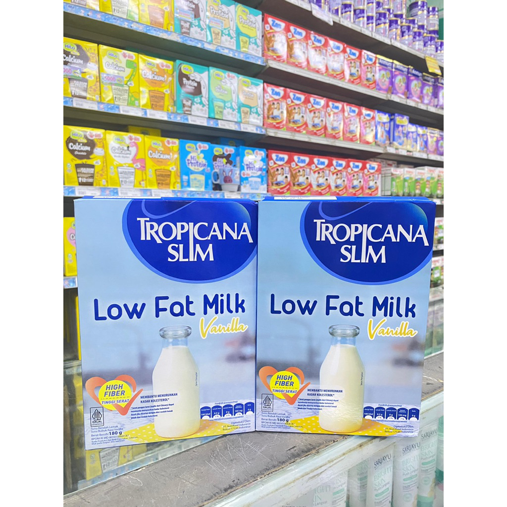 

Tropicana Slim Low Fat Milk Vanilla 180gr - Susu Renda Lemak Tanpa Tambahan Gula Pasir