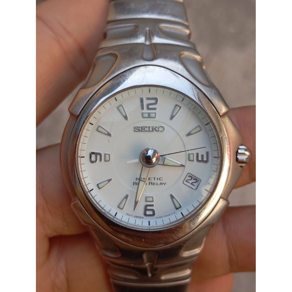 jam tangan seiko kinetic autorelay original second preloved