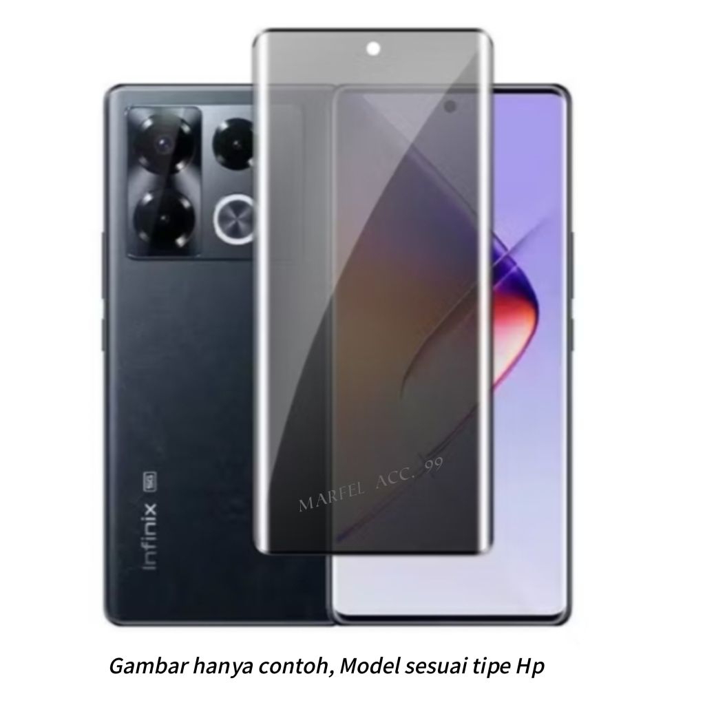 For Infinix Hot 50/Hot 50 Pro+(Plus) Tempered Glass UV Nano Liquid Anti Spy Privacy Layar Lengkung