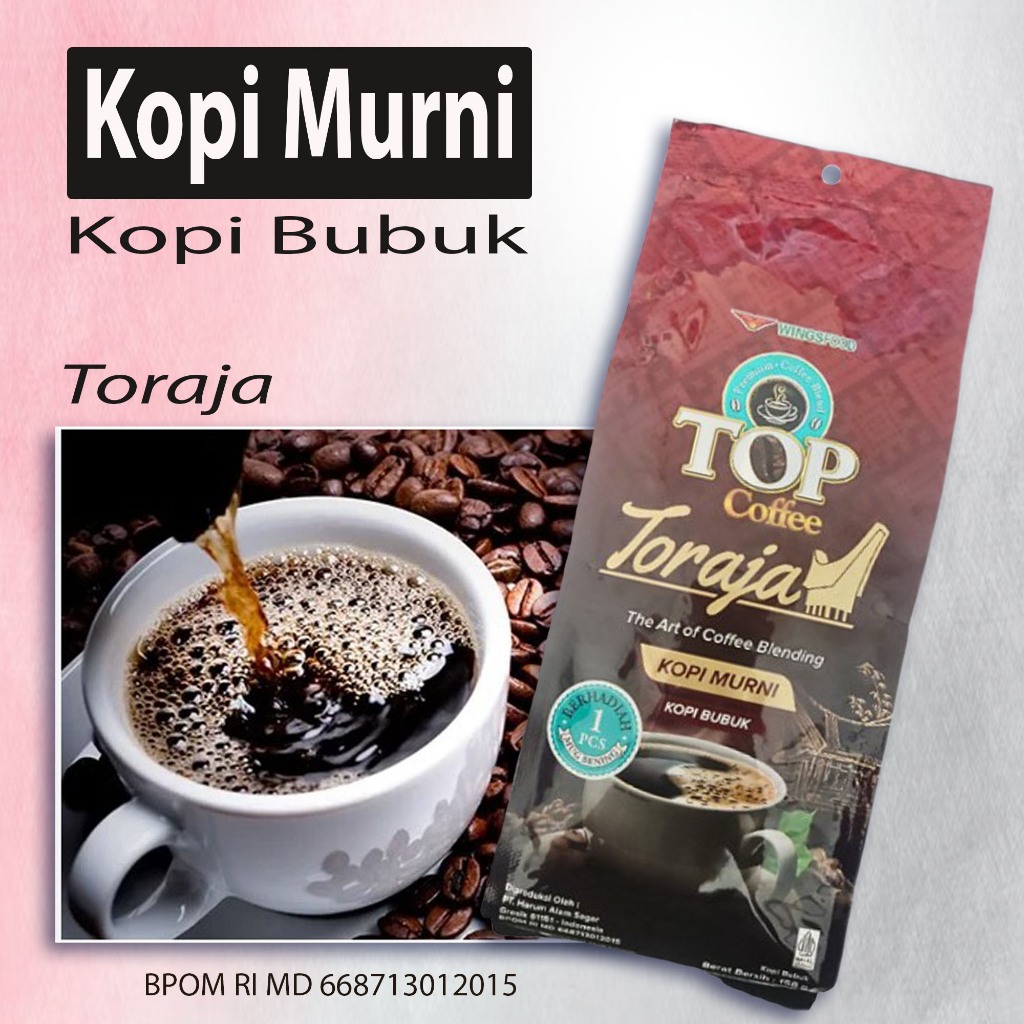 

Kopi Bubuk Murni BEST SELLER Kopi bubuk Toraja Murni top kopi murni toraja 158gr Kopi ini sangat terkenal dengan khas Rasanya yang bikin ketagihan