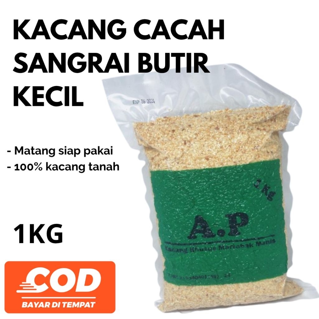 

KACANG TANAH CACAH SANGRAI BUTIR KECIL 1KG AP