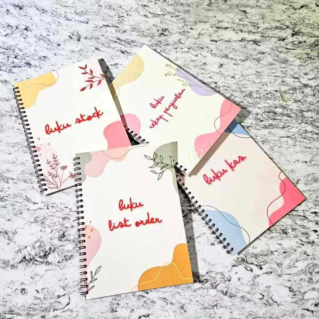 

Paket Buku Pembukuan UMKM Spiral A5 | Rekap Penjualan, Kas, Stok Barang & List Order - 50 Lembar