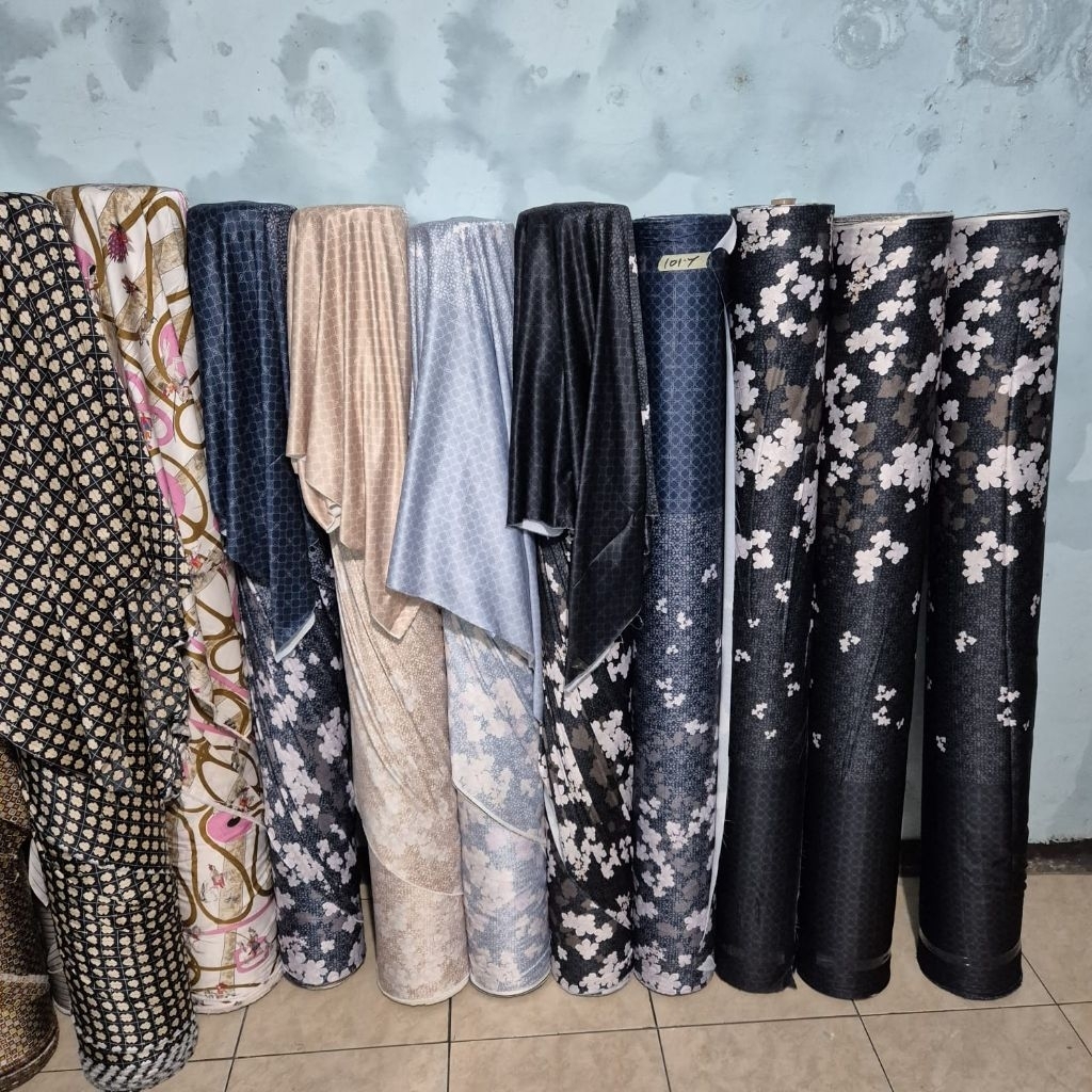 kain armany silk motif bunga - kain silk motif premium - kain silk motif branded mk