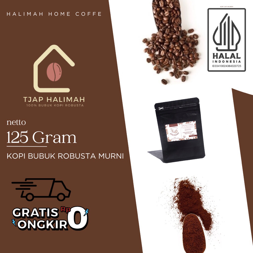 

125 Gram Kopi Bubuk Robusta Tjap Halimah Coffe