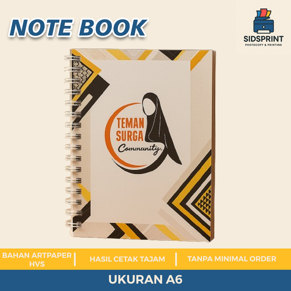 

SidsPrint Notebook A6 Custom Spiral – Buku Catatan Souvenir Kantor, Isi 50 Lembar