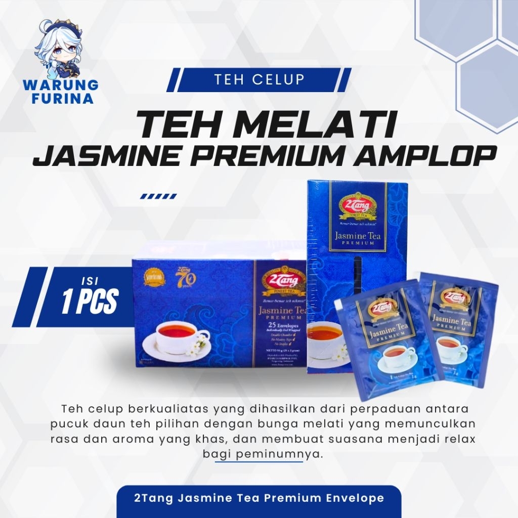 

Teh Melati 2Tang Teh Celup Jasmine Premium Amplop 50gr Teh Wangi Melati