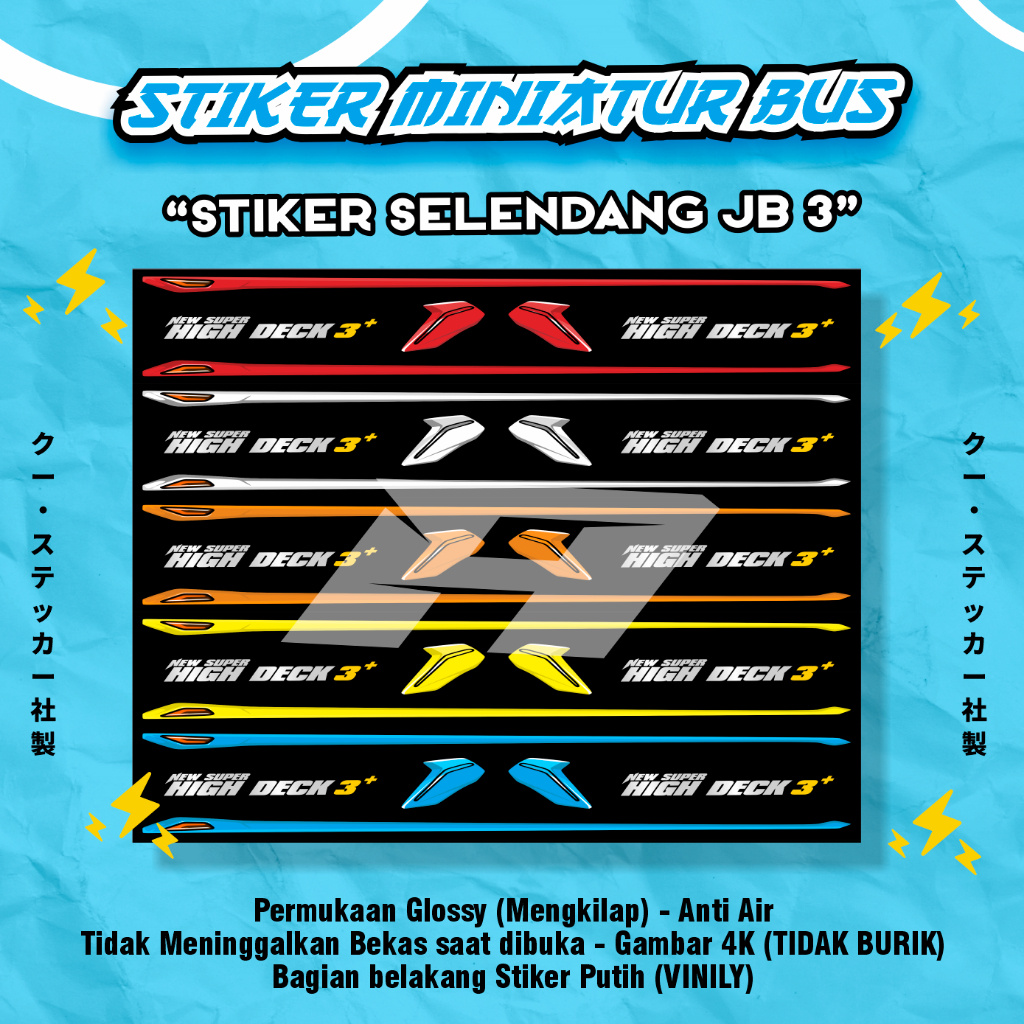 

Stiker Selendang Jetbus 3 Warna Warni Aksesoris Miniatur Bus RKC