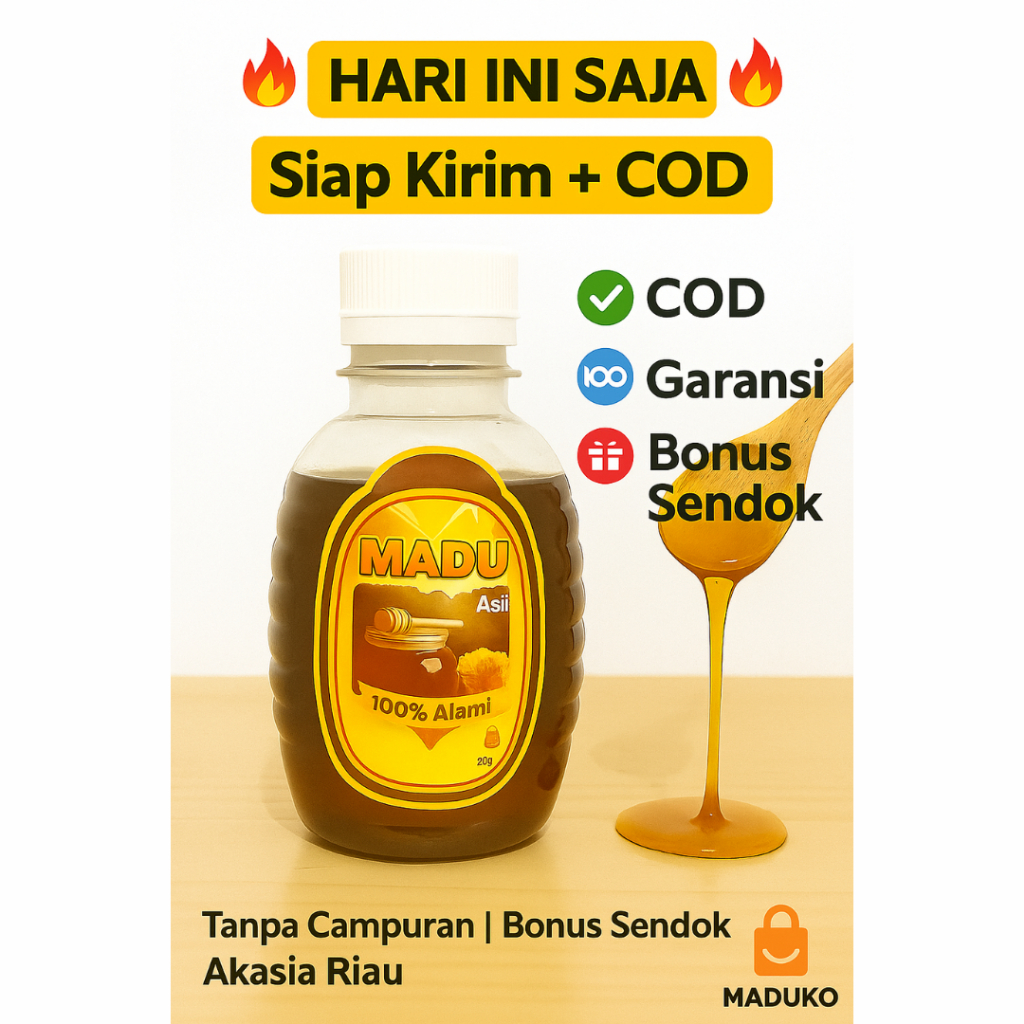 

MADU AKASIA ASLI – 100% Murni | COD | Bonus Sendok | Untuk Maag & Imun