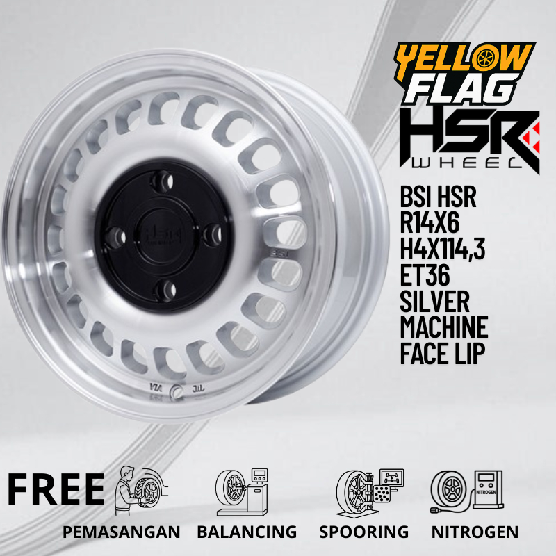 VELG MOBIL R14 UNTUK AVAZNA, KIJJANG, PANTHER RACING HSR BSI SILVER PCD 4X114,3 RING 14