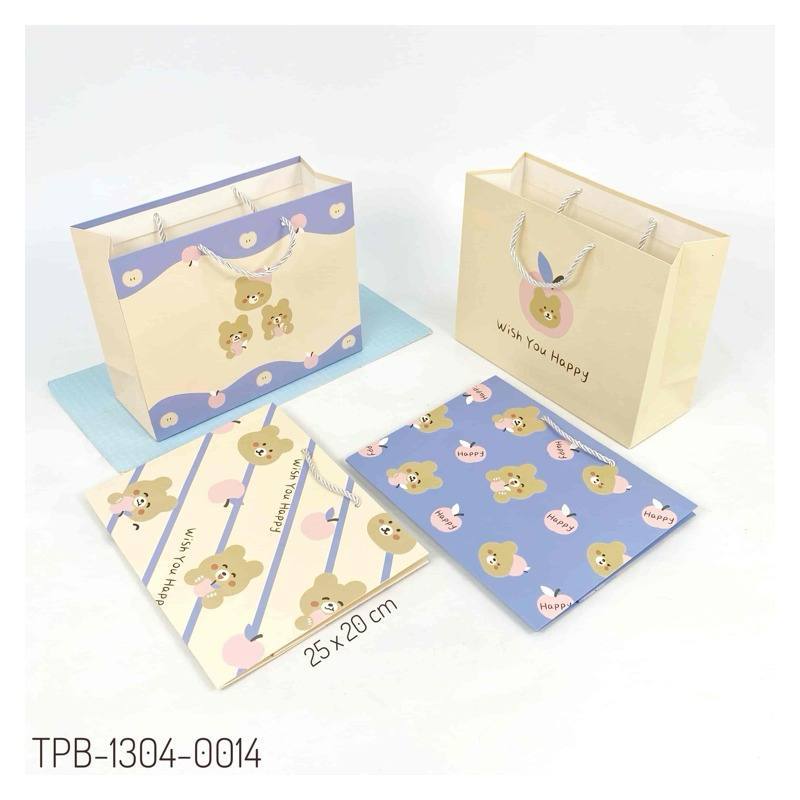

TPB 1304-0014 - ISI 12 PAPERBAG LANDSCAPE UK 25.4X20X9.5 MTF BEAR FRUIT WISH YOU HAPPY